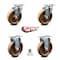 Service Caster 5 Inch High Temp Phenolic Wheel Swivel Top Plate Caster Set with 2 Rigid SCC SCC-20S514-PHRHT-TP2-2-R-2 - alternate 4